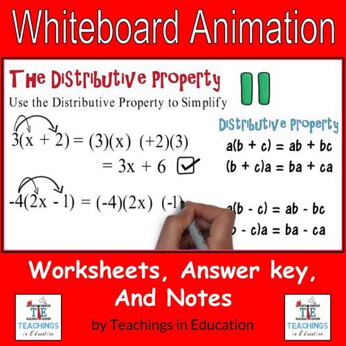 Preview of Distributive Property: Whiteboard Animation Packet