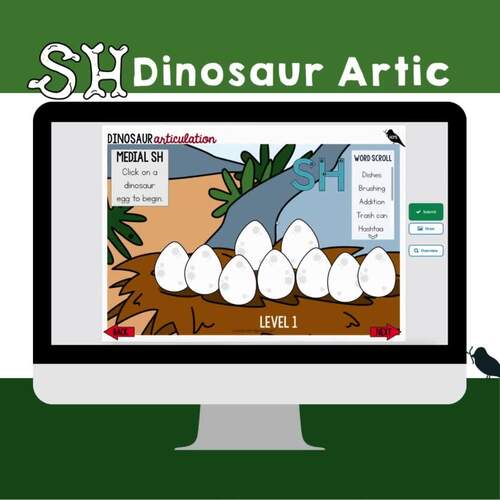 SH Articulation & Stopping: Dinosaur Speech Therapy (Boom™ Cards ...