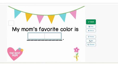 Mother’s Day Writing Activity Digital BOOM Cards by Limes and Lemons