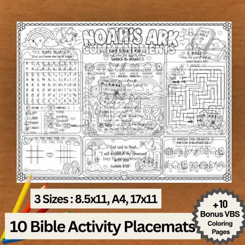 Bible Activity Placemats | Sunday School Activities & VBS Coloring Pages