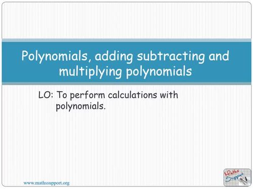 Operations with polynomials– Maths IB AA – HL