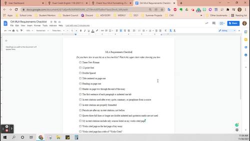 Preview of How to Use a Google Doc Checklist