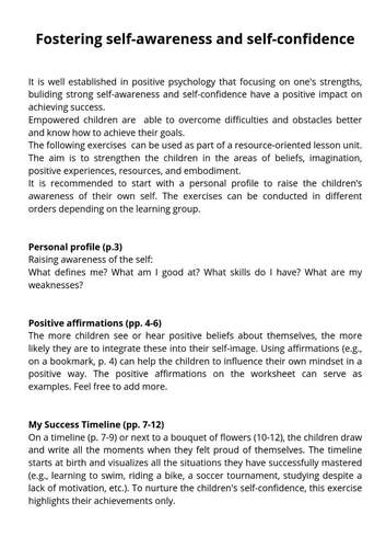 Building a strong me: Fostering self-awareness and self-confidence