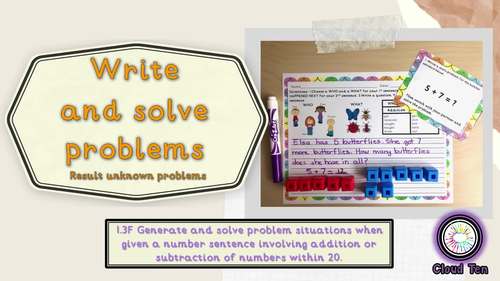 Write and solve word problems - Result unknown by Cloud Ten | TPT