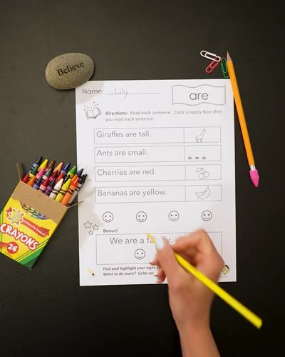 Sight Word Are Reading Practice by Luminous Minds | TPT