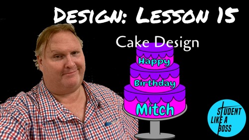 Preview of STEAM Cake Design: Digital Art Google Drawings Lessons and Tech Sub Plans