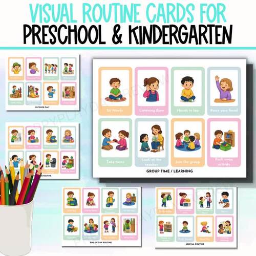 Visual Routine Cards for Preschool & Kindergarten | Classroom ...