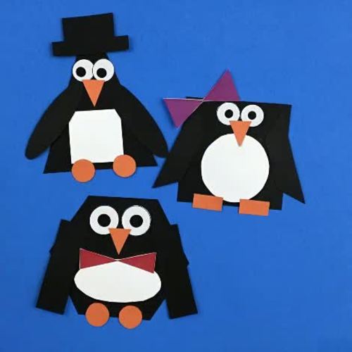 Shape Penguin Craft - Winter Penguin Craft - Shape Unit by Non-Toy Gifts