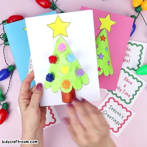 3D Christmas Tree Cards - Christmas Card - Greeting Card - Christmas ...