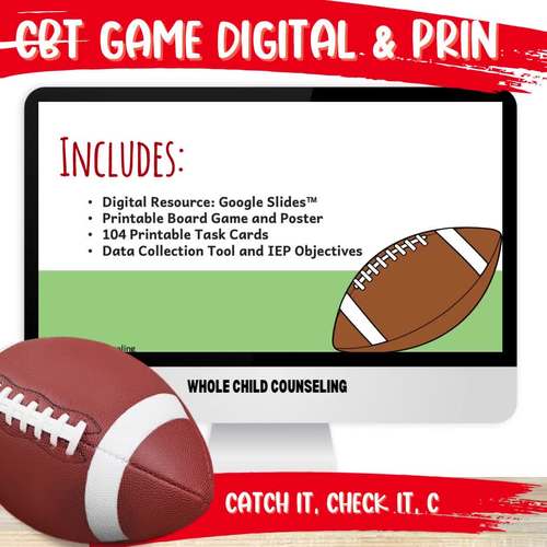 Catch It Check It Change It CBT Football Digital and Printable Board Game