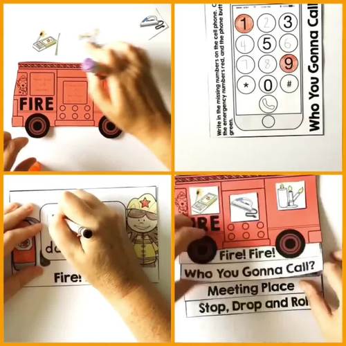 Fire Safety Fire Truck Craft Activity Stop Drop and Roll Fire