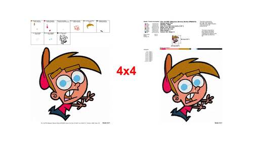 The Fairly OddParents Timmy Turner scared face embroidery designs ...