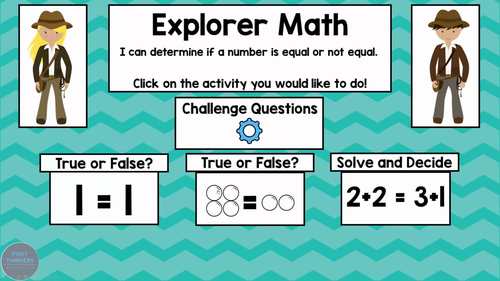 Equal or Unequal Google Slides PowerPoint Digital Math Games by First ...