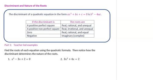 Preview of Roots of Quadratic Equations (lesson video)