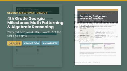 4th Grade Georgia Milestones Math Review & Test Prep | Patterning ...