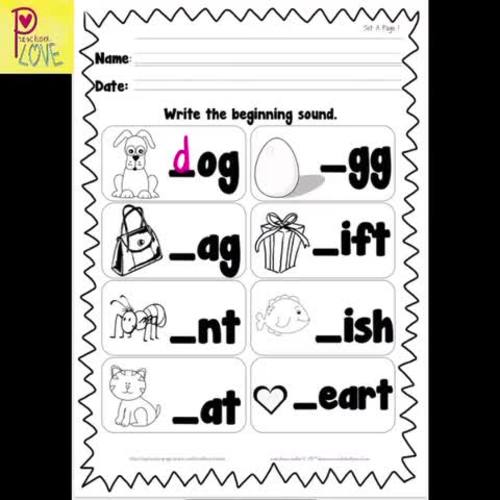 beginning sounds worksheet by preschool love teachers pay teachers