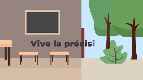 Preview of Lesson 1. Video 1. Dialogue: Vive La Précision! Animated video. Jk, SK, Gr. 1-2.