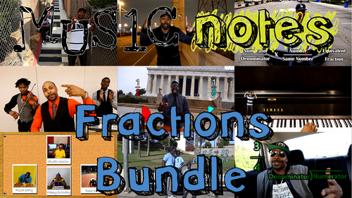 Preview of Music Notes Fractions Bundle