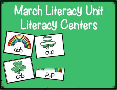 March Literacy & Math Centers: St. Patrick's Day & Spring Theme