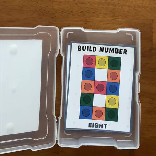 Snap Cubes Number Building Task Cards, Preschool Math Task Box, PreK