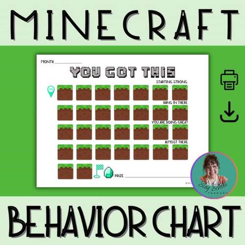 Minecraft Behavior Chart, Incentive Chart, Reward Chart, Classroom ...