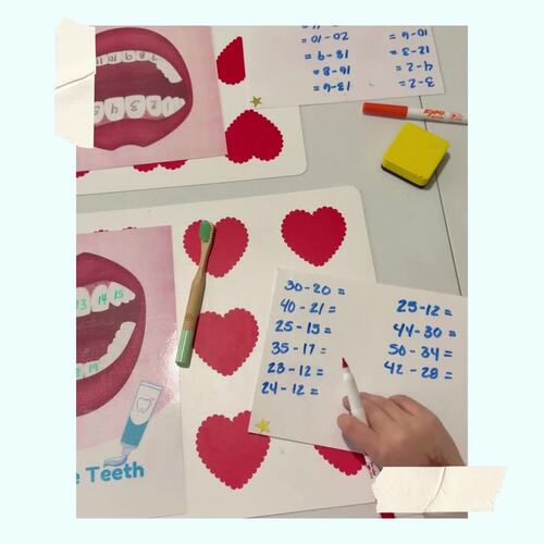 Clean the Teeth Dry Erase Learning Activity by Old Home Classroom