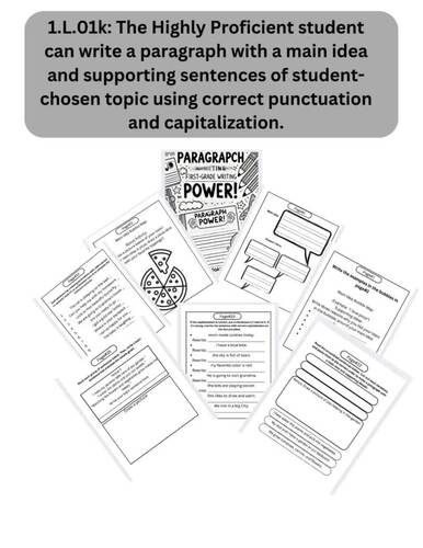First Grade Paragraph Writing Practice: Main Idea, Details & Punctuation