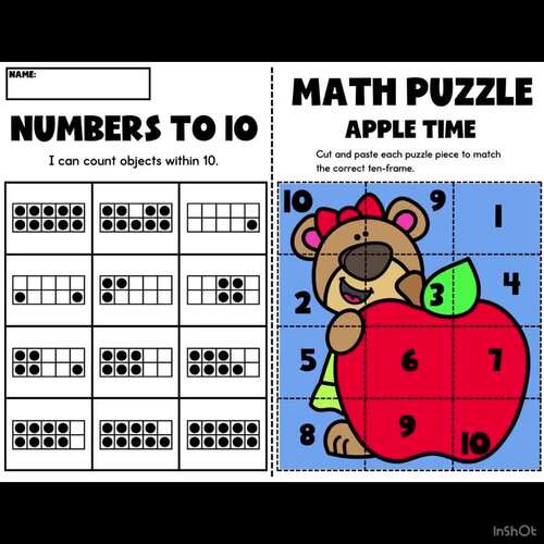 Fall Subitizing Fun: Cut and Paste Math Activities 1-10 | TPT