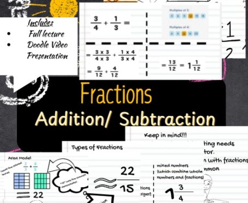 Preview of Addition and Subtraction with Fraction (doodle video) Downloadable