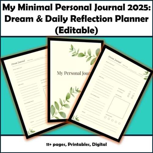 My Minimal Personal Journal 2025 Dream & Daily Reflection Planner