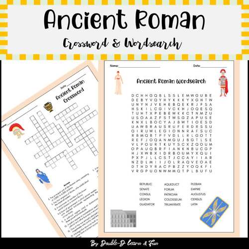 Ancient Roman Crossword Wordsearch 6 12 MorningWork Social Studies
