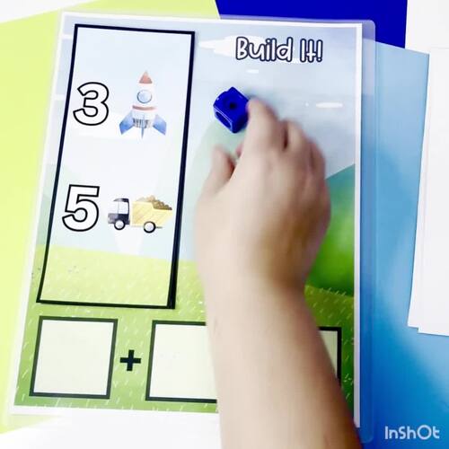 Transportation Addition Center- Preschool, Kindergarten, Tasks Cards, Math Game