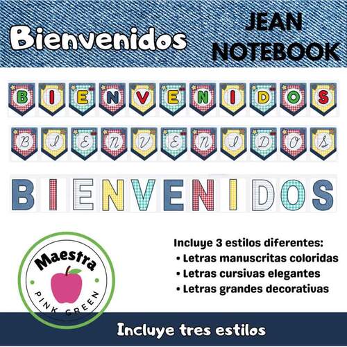 Bundle Jean Notebook (decoración) by Maestra Pink Green | TPT
