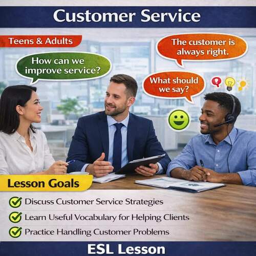 ESL Customer Service Communication Lesson for Teens & Adults | Business ...