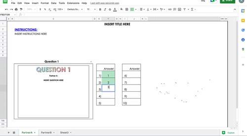 EDITABLE Pixel Art Task Cards Partner Template Sloth by Amusing Algebra