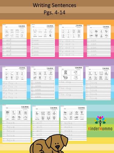 Writing Sentences for Kindergarten by KinderMomma Learning | TpT