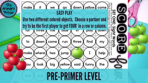 Sight Word Partner Games for First, Second, Third Grade by The Primary ...