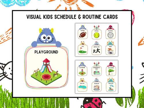 Visual Schedule and Routine Cards - Printable Daily Planner | TPT