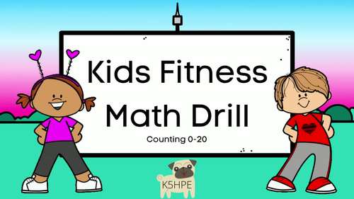 Preview of February Counting, Kids Fitness Math Drill Brain Break, Video & Slides!