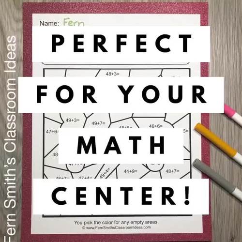 Break Apart Ones to Add Color By Number by Fern Smith's Classroom Ideas