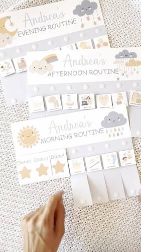Editable Toddler Chore Chart Daily Routine Chart for Kids Morning Afternoon Even