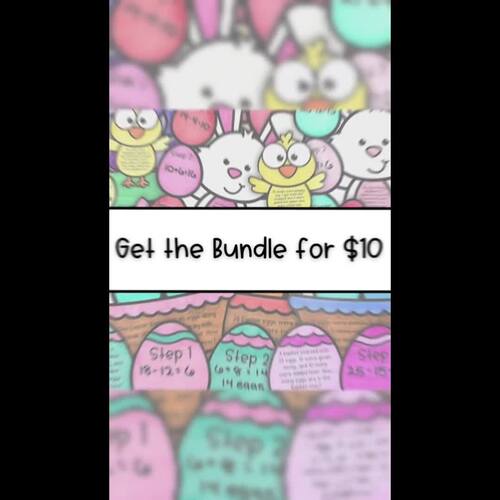 Easter Chick Math Craft | Spring Two-Step Addition & Subtraction Word ...
