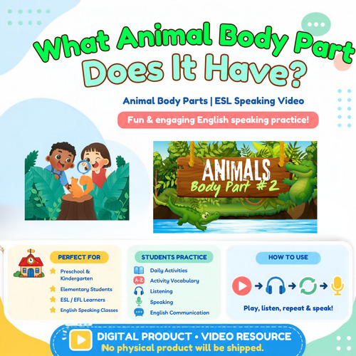 What Animal Body Part Does It Have? | Animal Body Parts | ESL Speaking