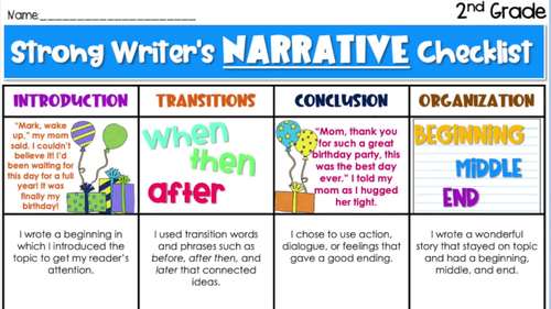2nd Grade Narrative Writing by The Self-Sufficient Classroom | TPT