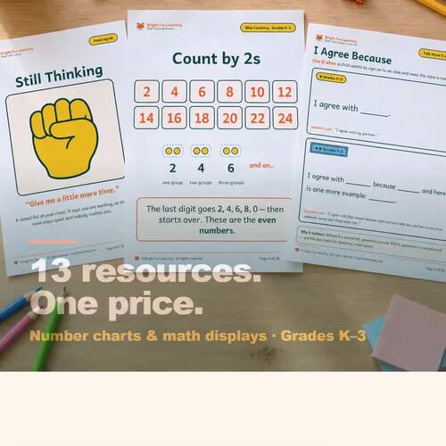 Number Lines, Number Charts and Math Wall Displays Bundle | 13 ...