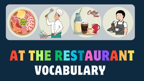 Preview of At the Restaurant Vocabulary I Common Words Used in Restaurants.