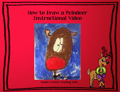 Preview of Drawing Instruction Video- Reindeer