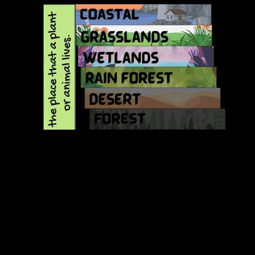Interactive Anchor Chart: Habitats in English and Spanish | TPT