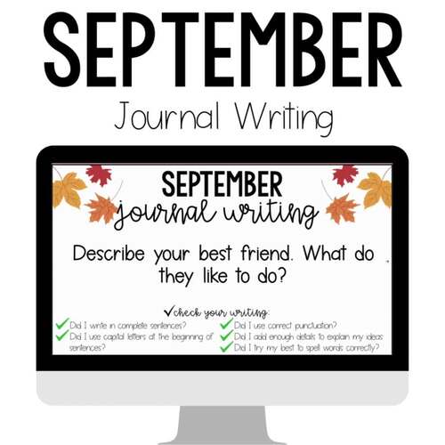 Back To School Daily Writing Journal Prompts Printable & Digital ...