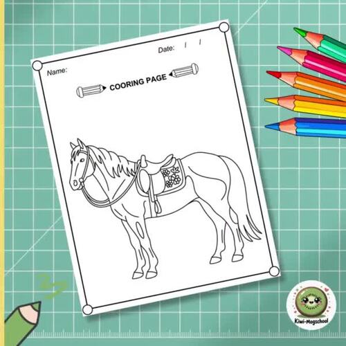[K-3] Horse Body Parts Labeling Diagram Worksheets | Farm & Pet Unit ...